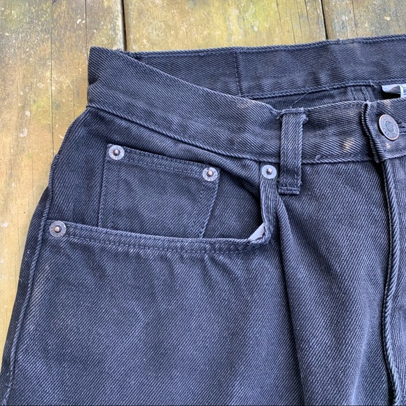 Vintage 90s Black 100% Cotton High Waisted Straight Leg Casual Denim Mom Jeans - Picture 4 of 16